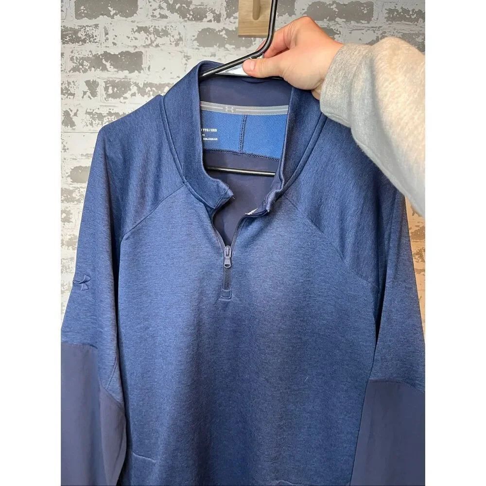 Under armour | men blue two tone 1/4 zip pullover athletic loose fit